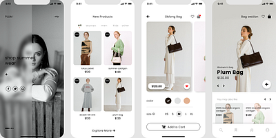 Plum Ecommerce Store ecommerce landing page fashion design fashion trends handbags mobile app mobile fashion app modern ecommerce app modern fashion app shopping