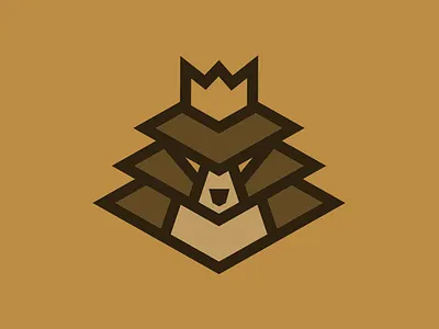 King Square Bear bear brown crown illustration king logo square