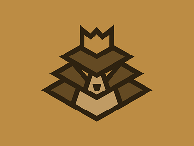 King Square Bear bear brown crown illustration king logo square