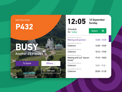 Meeting room reservation system on touch tablets app design meeting meetingroom office rooms tablet touch ui uiux ux xamarin