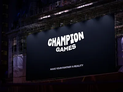 Champion Games advertising billboard branding hand lettering identity lettering logotype poster type typography wordmark