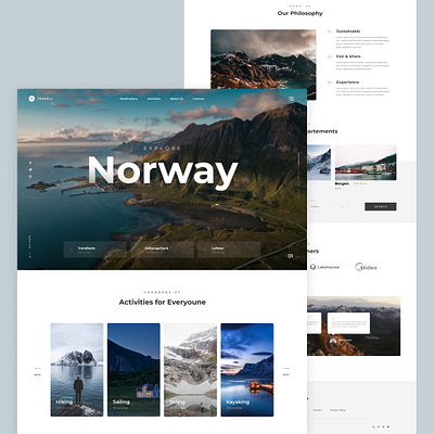 Landing Page Norway Travel agency agency branding agency landing page agency website app design landing design landing page design norway travel travel agency traveling ui ui design uidesign uiux