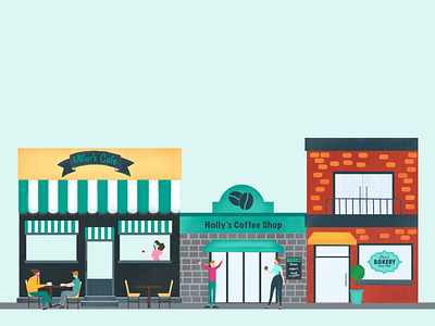 Town Illustration adobe illustrator buildings illustration loyalbe procreate town