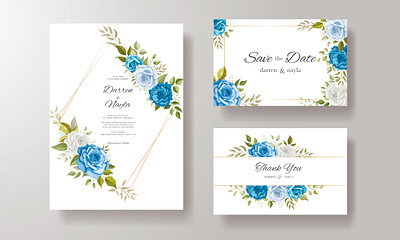 Elegant wedding invitation background card design elegant floral flower frame illustration invitation template