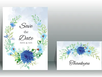 Beautiful wedding card set background card design elegant floral flower frame invitation nature template