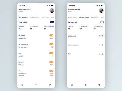 Smart Home Appliance Controller App UI adobe xd app design appliance controller app ui card ui cards ui design smart home smart home app smart home app design smart home appliance smarthome ui uiux ux xd