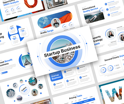 Startup - Creative Business Presentation Template advertisement annual report benchmarking branding business plan company profile concept corporate data design education learning map marketing pitch deck proposal statistics table target market technology