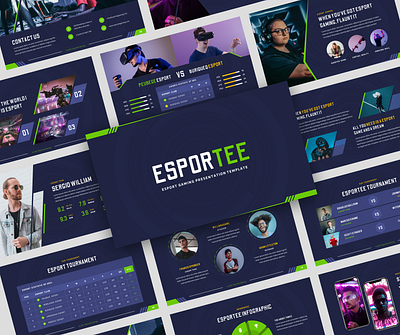 Esportee – Esport Gaming Presentation Template american football branding champions league championship club competition cup e sport gamer match mobile gaming online gaming portfolio professional soccer sport stream tournament video game world cup