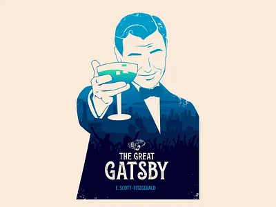 The Great Gatsby Cover Design book cover design flat illustration olly moss