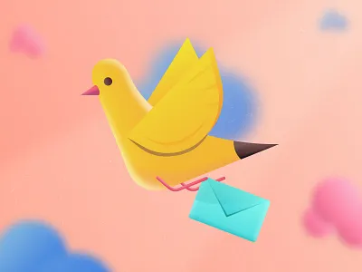 Mail Bird bird charecter design dak design illustration mail mailbird pegion post