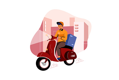 Delivery Package Illustration concept box delivery navigation package packaging parcel post route service shipment shipping tracking transport vehicle