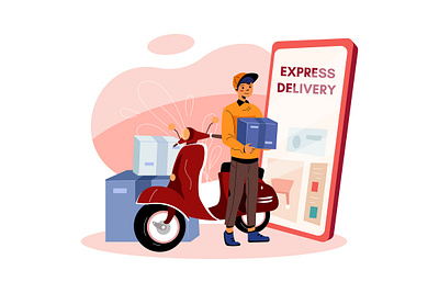 Delivery Package Illustration concept box delivery navigation package packaging parcel post route service shipment shipping tracking transport vehicle