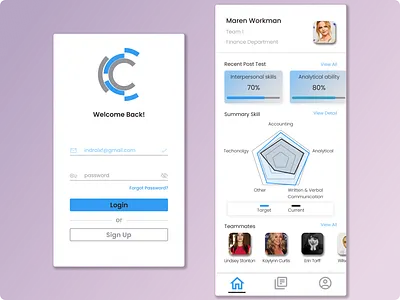 Skill Matriks App app assessment design diagram homepage matriks minimalism skill test ui
