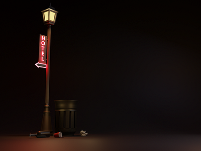 Night street 3d 3dart art blender blender3d design fanart illustration night render street