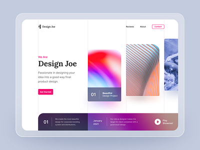 Design Joe - Design Agency Landing Page agency clean gradient landing landing page landingpage minimalist modern studio ui uiux ux web design website website design