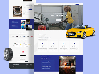 Car Wash Landing page app ui application car carwash website company website creative design creative web design landing page design landing page ui landingpage modern design uidesign user experience userinterface web templates website website idea