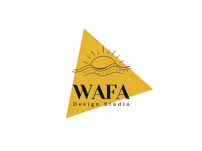 Wafa Design Studio Logo Design awesome black branding clean cool design design studio dribbble dualtone illustration logo design logodesign minimal vector wafa yellow logo