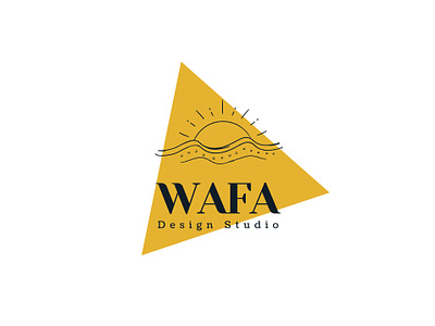 Wafa Design Studio Logo Design awesome black branding clean cool design design studio dribbble dualtone illustration logo design logodesign minimal vector wafa yellow logo