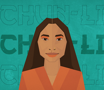 Chun-li ( No.2 vector faces series) abstract art colorful design illustraion portrait vector illustration