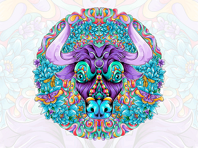 Taurus 4/43 colorful happiness horoscope illustrate illustration life love nature taurus vectorart zodiac zodiaco