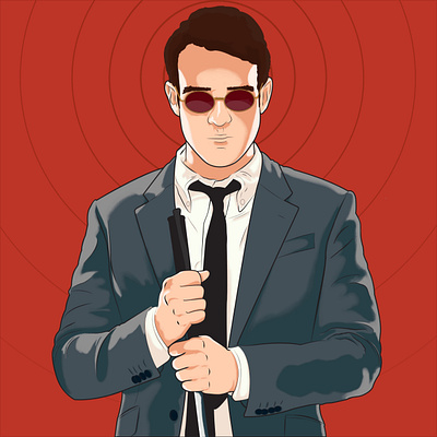 Matt Murdock affinity designer creative daredevil defenders design graphicdesign illustration marvel matt murdock netflix portfolio portrait portrait art portrait illustration procreate red