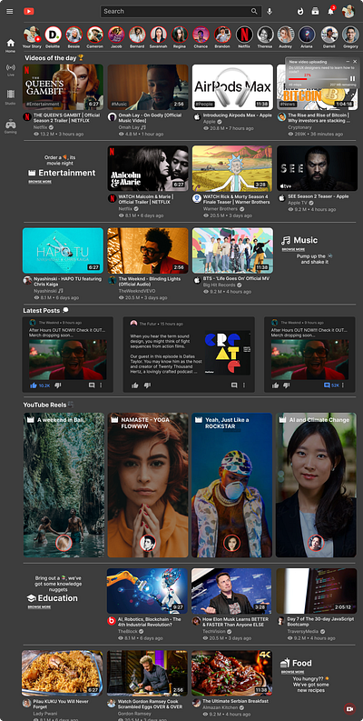 YouTube Redesign Concept branding design typography ui ux youtube