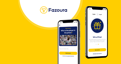 Fazoura Quiz App Design 💛 design game design ios mobile ui play product design question quiz ui uiux ux yellow