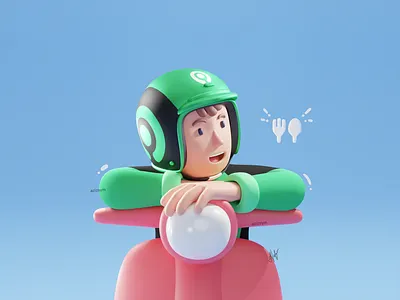 The Gofood Guy in 3D world 3d 3d animation 3d art 3d artist 3dartwork 3dcharacter 3dillustration branding character icon illustration logo photoshop procreate sketch ui uidesign