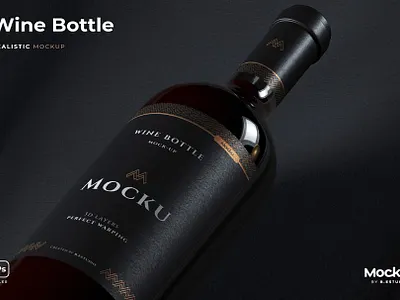 Wine Bottle Mockup bottle mockup creative mockup design magazine mockup print mockup wine mockup