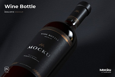 Wine Bottle Mockup bottle mockup creative mockup design magazine mockup print mockup wine mockup