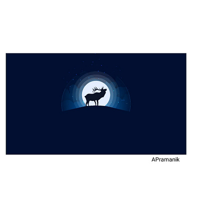 Animal Silhouette Moonlight Vector Illustration adobe illustrator adobedraw design illustration typography vector vector illustration vectorart