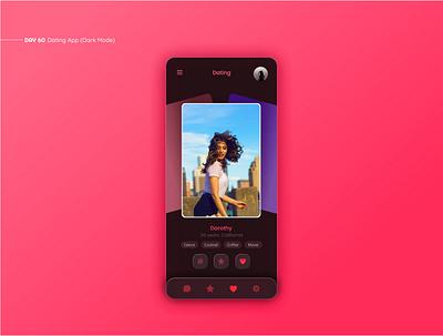 Dating App (Dark Mode) app app design daily ui dating dating app dating website datingapp design design app figma inspiration interface mobile mobile app simple ui ui design ux uxui web