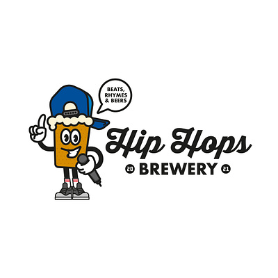 Hip Hops Brewery badge beer brand brewery craftbeer design draw drawing graphic design icon identity illustrate illustration logo mascot