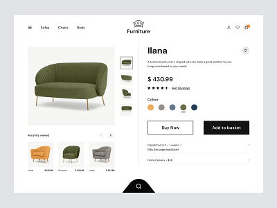 Ecommerce Product Details cart page ecommerce ecommerce website furniture app furniture store halal lab interface mobile online shop online store product page shop shopping app web web design website