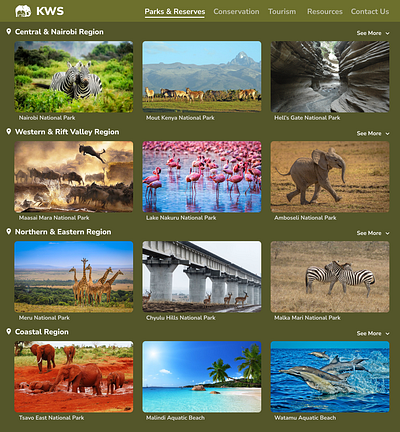 KWS Parks and Reserves design kws minimal typography ui design ui ux ux design web