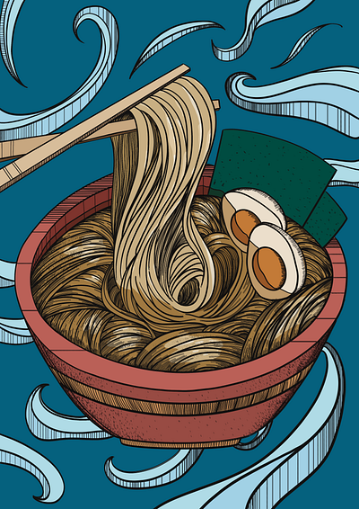 Miso Ramen art food illustration japan japanese japanese food raster