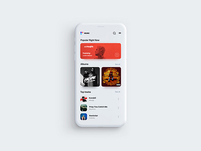 Music app adobe illustrator adobe xd app app design clean design ios mobile ui ux