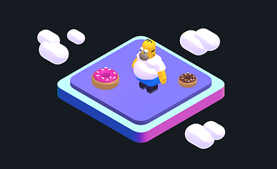 3D Homer Simpson 🍩 - Spline #01 3d 3d animation art cloud donuts illustration modeling simpson spline