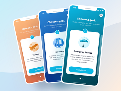 Savings Goal App - Finance App UI Kit app banking budgeting business credit card design finance goal savings graphic design icon illustration ios layout mobile payment simple ui ux wallet website