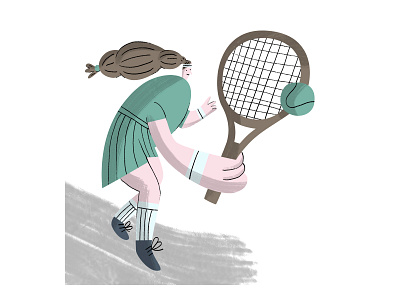 Tennis digitalart draw illo illustration illustration art illustrator photoshop sport tennis tennis player tennis racket woman