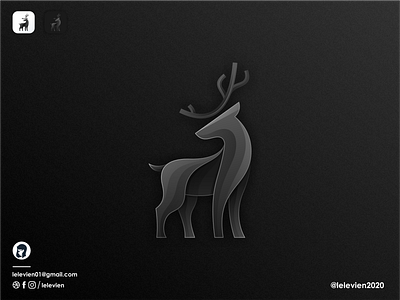 dark deer logo antler brand branding colorful deer design identity illustration illustrator logo mascot simple vector