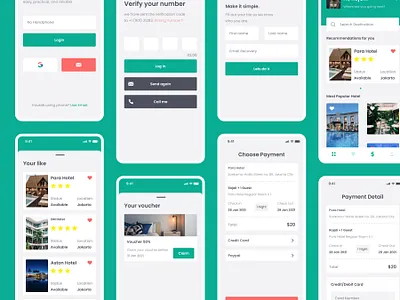Shoty - Booking Hotel App app clean design flat hotel mobile ui ux