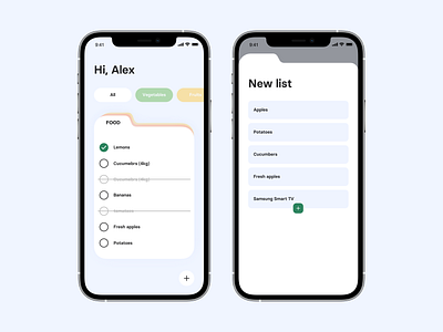 Shopping list app app app design design food ios list mobile shopping list ui ux