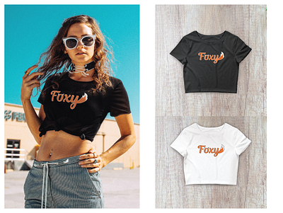 Foxy Graphic Crop Tee Design apparel design design fashion design foxy foxy graphic foxy words t shirt design typography vector