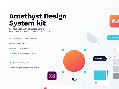 Amethyst Design System adobe component library design kit madewithxd system ui design web design xd