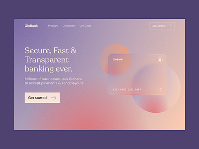 Banking | Hero Section bank banking banking website credit card finance financial website fintech hero section landing landingpage neobank neobanking landing