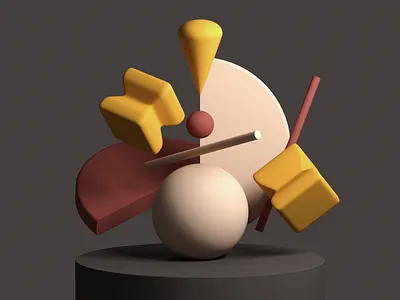 Simple Objects Composition cinema4d model render