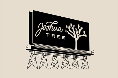 Joshua Tree billboard sign billboard drawing hand lettering illustration lettering letters logo procreate sign type typography