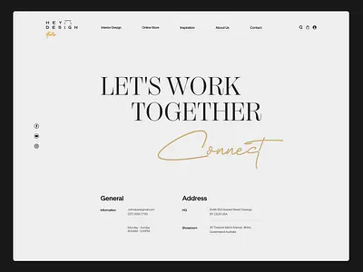 Contact Us black white clean design contact page contact us minimalist page design page layout typogaphy ui design web design website website design