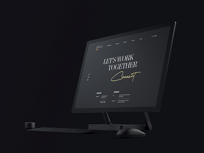 Contact Us Page Mockup black white clean design contact us minimalist mockup modern monitor page design screen ui design web design website design